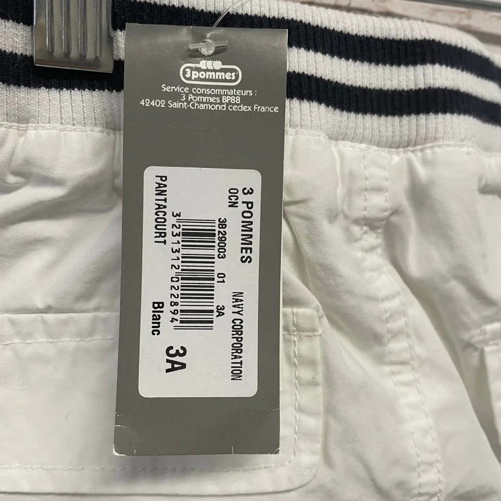 3 pommes pull on pants white cotton pants